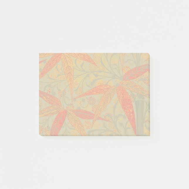 Morris & Co. Bamboo Pattern Godwin Orange & Sage Post-it Notes (Front)