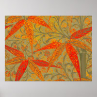 Morris & Co. Bamboo Pattern Godwin Orange & Sage