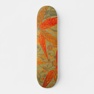 Morris & Co. Bamboo Pattern Godwin Orange & Sage Skateboard