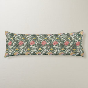 Morris Cray Vintage Blossom Floral Design Green Body Pillow