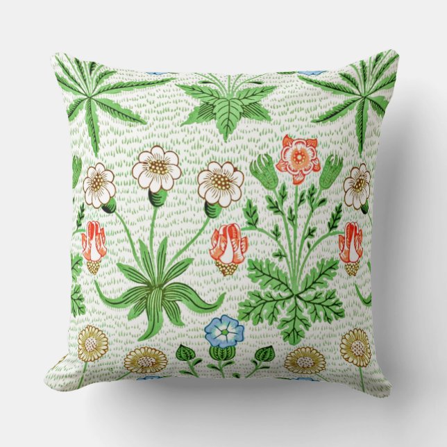 Morris - Daisy by William Morris Throw Pillow (Front)