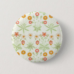 Morris Daisy, Classic Victorian Floral Pattern 2 Inch Round Button