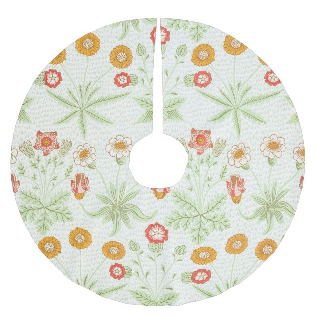 Morris Daisy, Classic Victorian Floral Pattern Brushed Polyester Tree Skirt (Front)