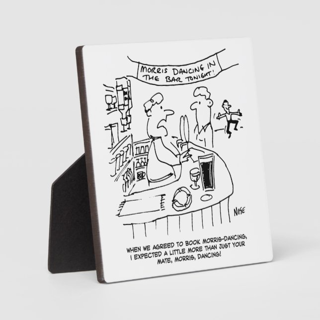 Morris Dancing in Pub. Traditional Morris Dancing Plaque (Front)