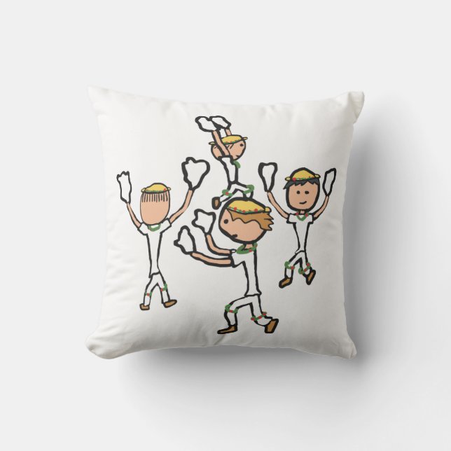 Morris Dancing Throw Pillow (Front)