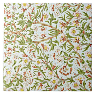 Morris - Delicate Floral Blossom Pattern Tile
