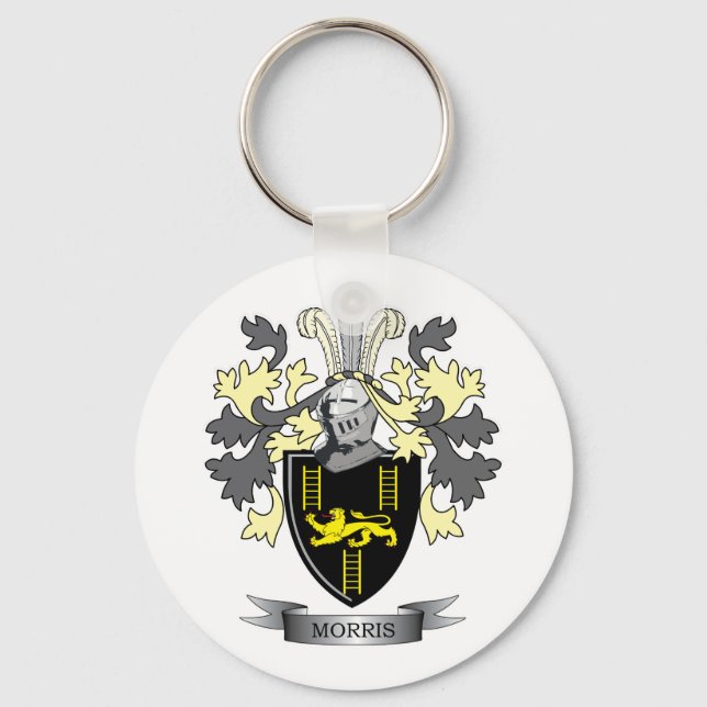 Morris Family Crest Coat of Arms Keychain (Front)