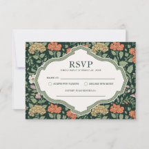 Morris Floral Garden Wedding Carte RSVP