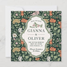 Morris Floral Garden Wedding Enregistrer La Carte