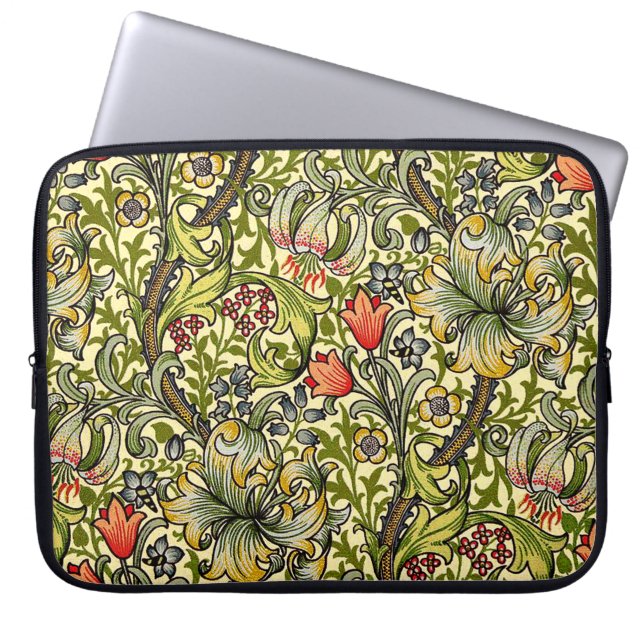 Morris Floral Lily Design Laptop Sleeve (Front)