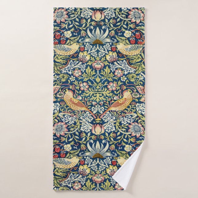 Morris - Framboise Voleur d'oiseaux et de fleurs (Serviette de bain)