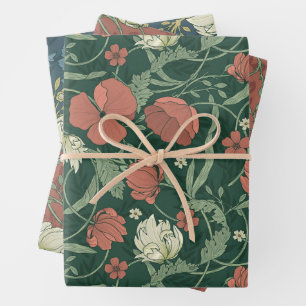 Morris Garden Floral Pattern Wrapping Paper Sheet