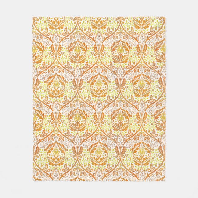 Morris Golden Bough: Classic Botanical Elegance Fleece Blanket (Front)