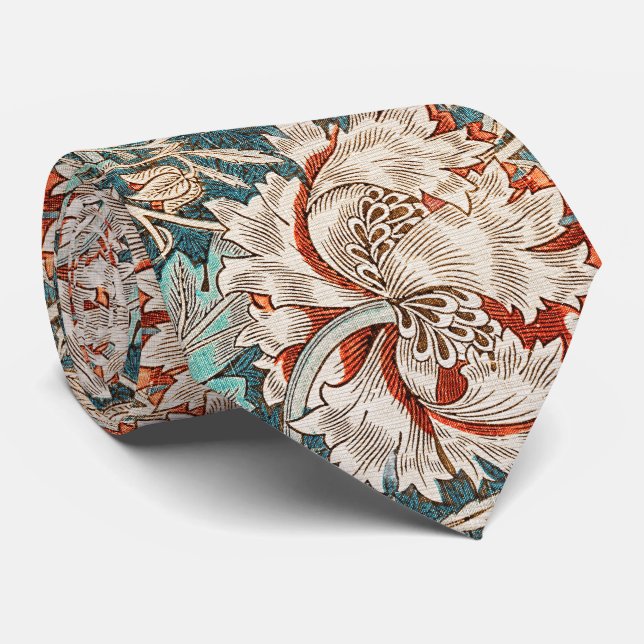 Morris Honeysuckle – Burnt Botanical Tie (Rolled)