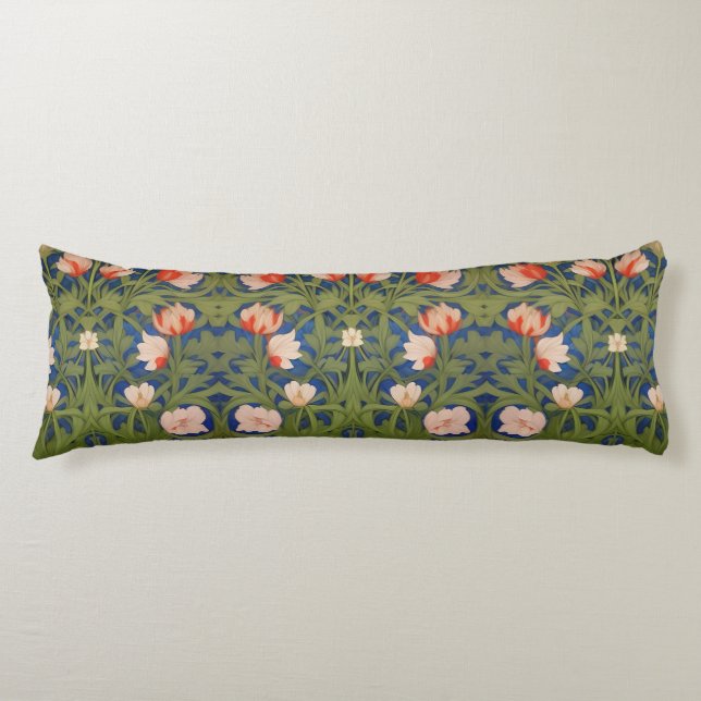 Morris inspired art pattern art nouveau body pillow (Front)