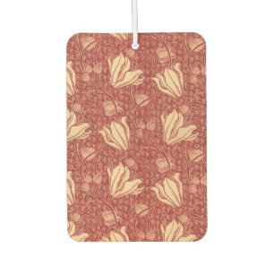 Morris Inspired Lily Flower Botanical Red Textile  Air Freshener