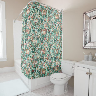 Morris Inspired Tulips,Peonies,Acanthus Green
