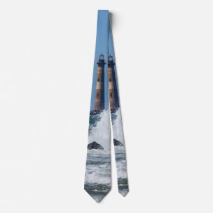 Morris Island Lighthouse Splash Neck Tie