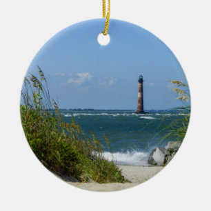 Morris Island Lighthouse Walkway Ceramic Ornament