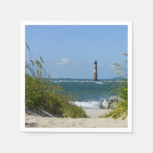 Morris Island Lighthouse Walkway Napkin (Front)