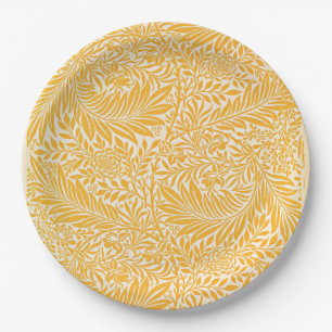 Morris - Larkspur, golden yellow Paper Plate