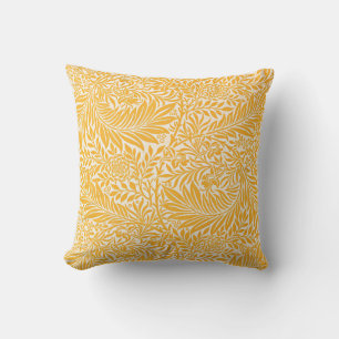 Morris - Larkspur, golden yellow Throw Pillow