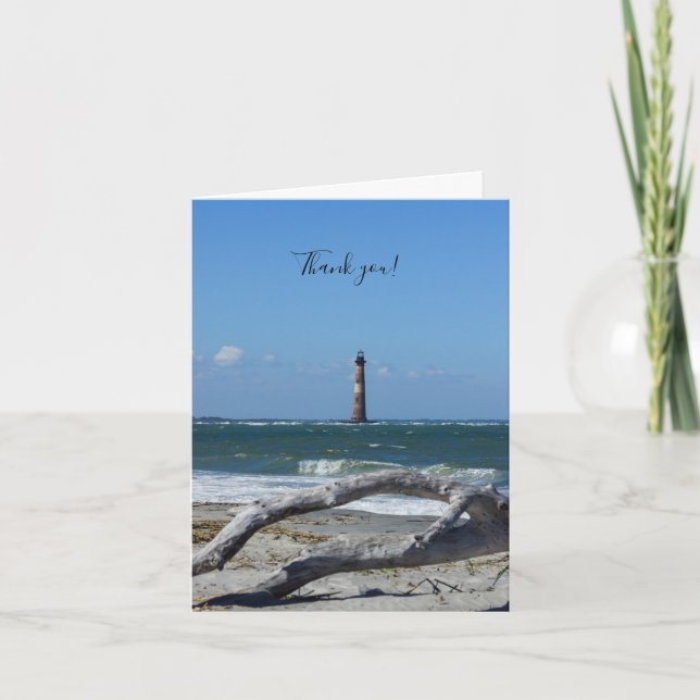 Morris Lighthouse And Tree Remains Thank You Card (Front)