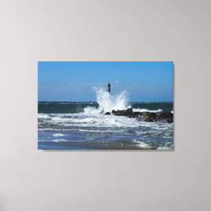 Morris Lighthouse Splash Canvas Print