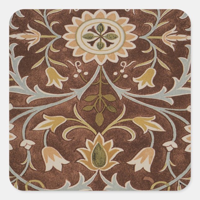 Morris Little Flower Art Nouveau Detail Square Sticker (Front)