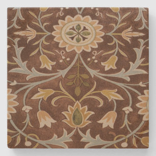 Morris Little Flower Art Nouveau Detail Stone Coaster