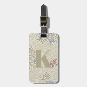 Morris Lt Blue & Rust Larkspur Pattern Luggage Tag