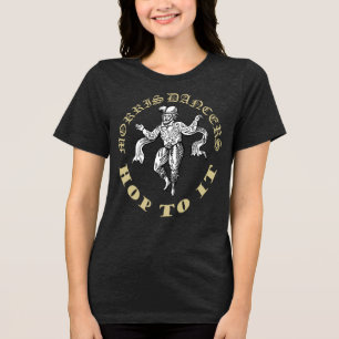 Morris Men Hop To It Fun Vintage Illustration Beig Tri-Blend Shirt