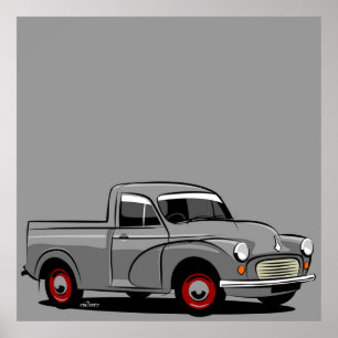 Morris Minor 1000 pickup grey Poster
