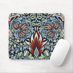 Morris Navy Blue Snakeshead Floral Wallpaper Mouse Pad