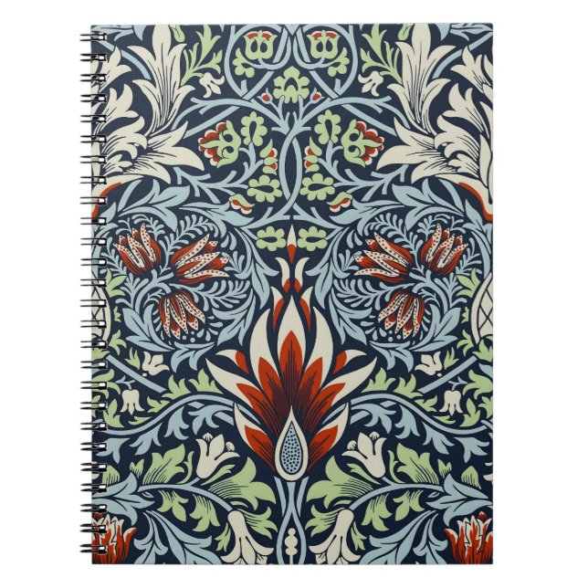 Morris Navy Blue Snakeshead Floral Wallpaper Notebook (Front)