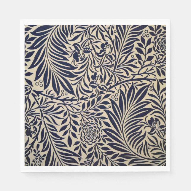 Morris - Spray - Navy Blue Napkin (Front)
