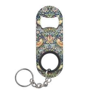 Morris - Strawberry Thief Bird & Floral Pattern Keychain Bottle Opener
