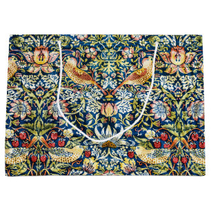 Morris - Strawberry Thief Bird & Floral Pattern Large Gift Bag
