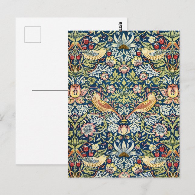 Morris - Strawberry Thief Bird & Floral Pattern Postcard (Front/Back)