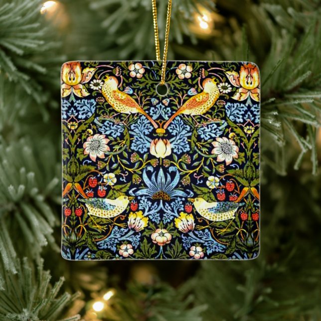 Morris - Strawberry Thief Ceramic Ornament (Tree)