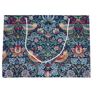 Morris Strawberry Thief Classic Indigo Blue Fine Large Gift Bag