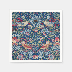 Morris Strawberry Thief Classic Indigo Blue Fine Napkin