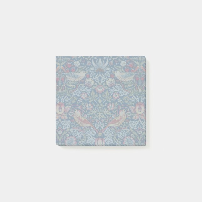 Morris Strawberry Thief Classic Indigo Blue Fine Post-it Notes (Front)