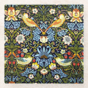 Morris - Strawberry Thief, famous design Glass Coaster