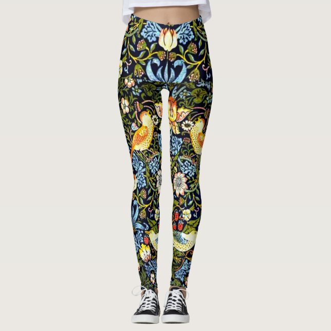 Morris - Strawberry Thief, famous pattern, Leggings (Front)