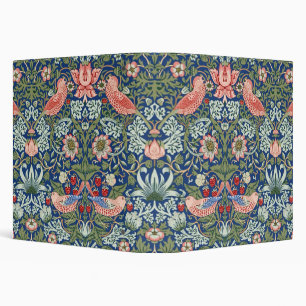 Morris Strawberry Thief Floral Pattern Blue Green Binder