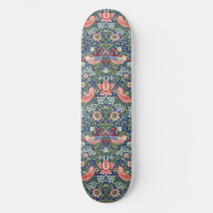 Morris Strawberry Thief Floral Pattern Blue Green Skateboard