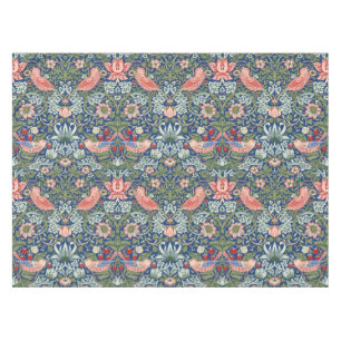 Morris Strawberry Thief Floral Pattern Blue Green Tablecloth