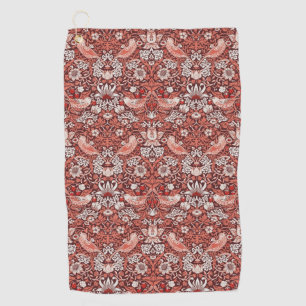 Morris Strawberry Thief Floral Pattern Vintage Red Golf Towel