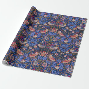 Morris Strawberry Thief Lavender Purple Rose Art Wrapping Paper